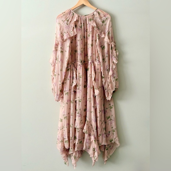Ulla Johnson Silk Ruffle Dress in Rosewater Floral — Size 10 - Picture 6 of 10